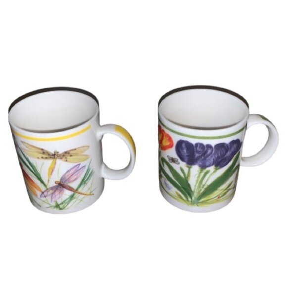 Starbucks Floral Dragonfly and Bee Motif Ceramic Mug Set - Picture 7 of 7